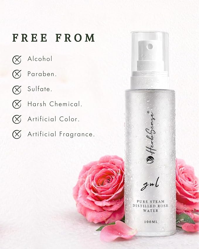 Herb.len.z Gul Pure Steam Distilled Rose Water, 100ml