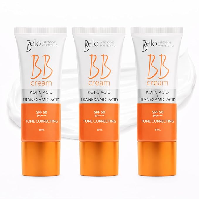Belo Essentials Intensive BB Cream Medium Tone | Dermatologist Tested Hydrating Long-Lasting Face Makeup Primer, Concealer & Foundation | Natural Matte Finish with Medium Coverage - 50ml x 3 Bottles