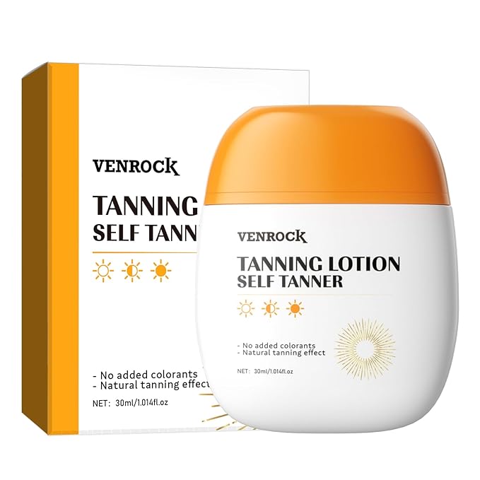 Venrock Self Tanner Tanning Lotion – Natural DHA Formula, No Added Colorants – Travel - Friendly 30ml (1.01fl.oz) – Sunless Tanning Moisturizer for Fair to Medium Skin Tones (1 pack, 30ml)