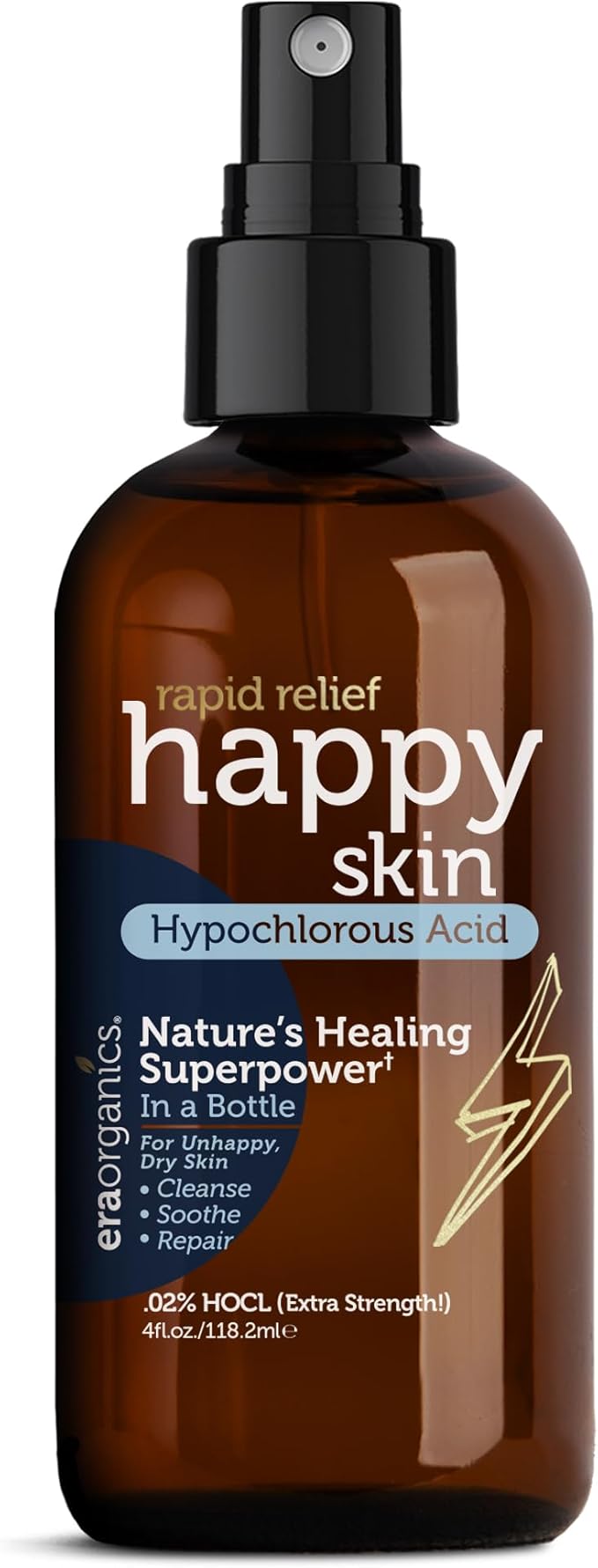 Happy Skin Hypochlorous Acid Spray for Face – Extra Strength, Gentle Hypochlorous Acid Spray Cleanser for Acne – Soothe, Hydrate & Repair Dry, Sensitive Skin – pH Balanced, Non-Toxic 4oz