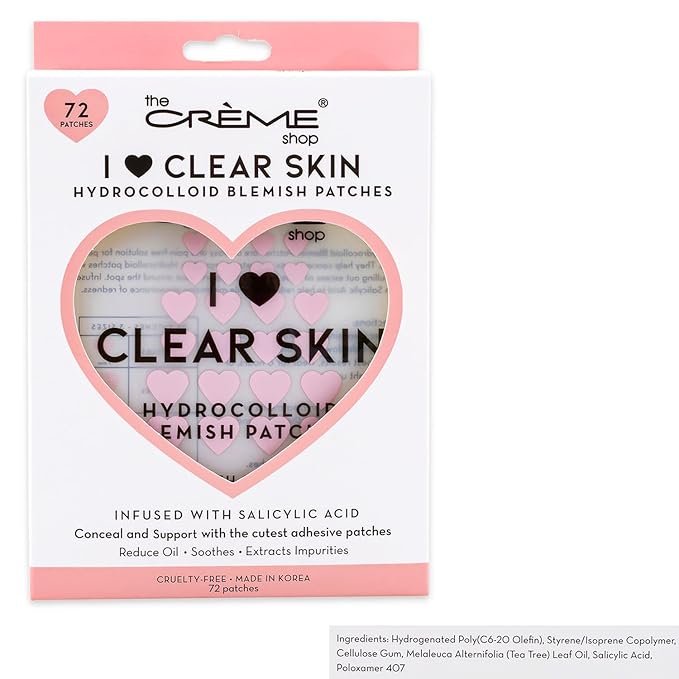 The Crème Shop Pimple Patches Bulk Pack - Bundle with 144 Hydrocolloid Blemish Patches Infused with Salicylic Acid Made in Korea to Conceal and Heal Acne Spots | The Creme Shop Skin Care