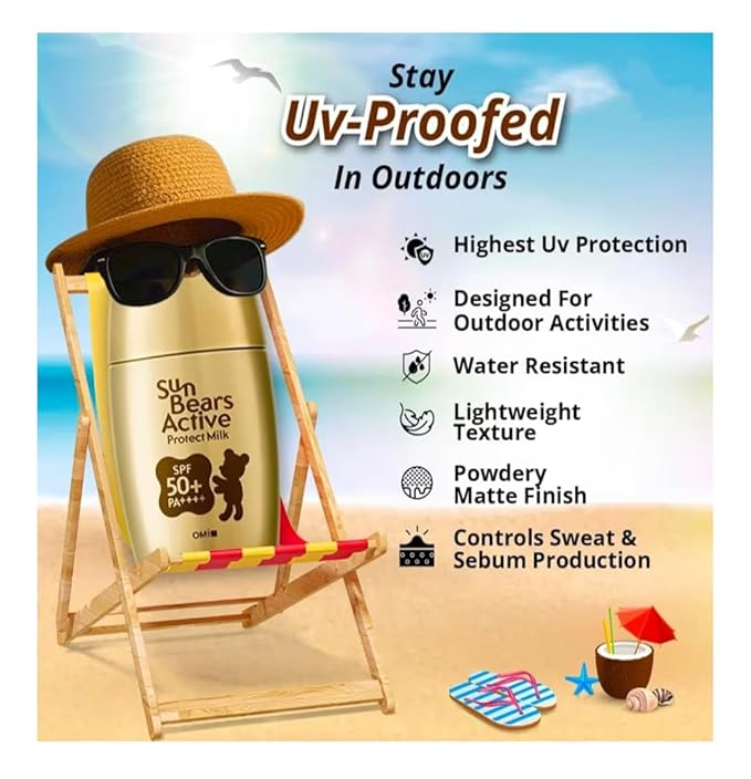 Sun Bearrs Active Protect Milk UV Sunscreen SPF50+ PA+++ (Gold)