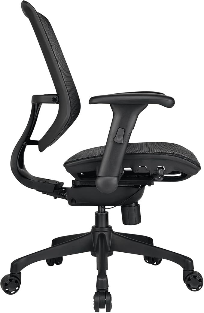 WorkPro® 1000 Series Ergonomic Mesh/Mesh Mid-Back Task Office Chair, Black/Black, BIFMA Compliant