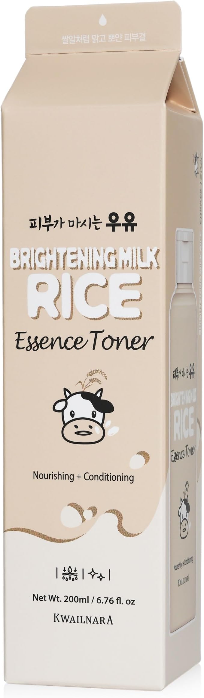 KWAILNARA Rice Milk Face Toner (6.76 Fl Oz) – Korean Toner for Radiant & Supple Skin | Milk Protein, Royal Jelly & Vitamin Complex | Long-Lasting Hydration