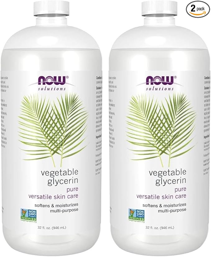 NOW Foods Solutions,Vegetable Glycerin,100% Pure,Versatile Skin Care,Softening and Moisturizing,32-Ounce,(Pack of 2)