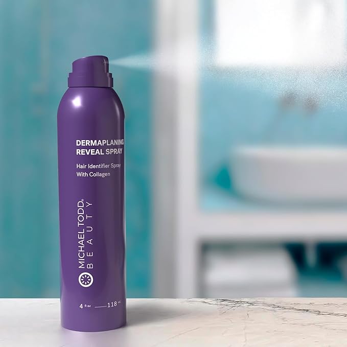 MICHAEL TODD Beauty - Sonicsmooth Hair Identifier Spray - Radiance Reveal Mist - For Face Shaving & Dermaplaning - Highlights Peach Fuzz -Collagen-Infused - Nourish & Smooth Skin -All Skin Types -4oz