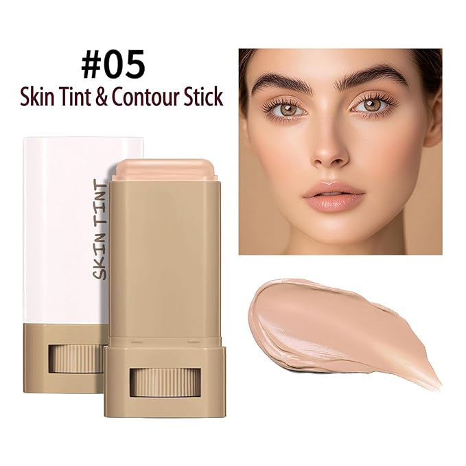 Tinted Moisturizer Stick - Foundation & Serum Hybrid for a Natural, Healthy-Looking Glow, Hydrating Skin Tint Balm with Buildable Coverage, Ideal for Mature & Dry Skin Types (# 05, 0.63 oz)