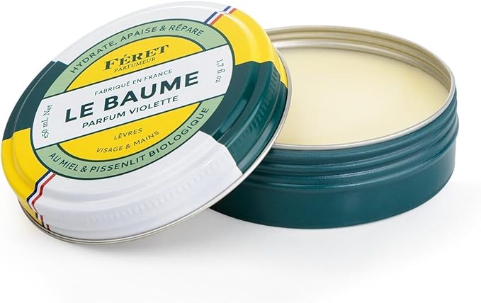Feret Parfumeur Le Baume Multi-Purpose Balm – Violette – Natural Lip Balm with Shea Butter & Honey – Hydrating Moisturizer for Dry Skin, Lips & Cuticles – Made in France – Pack 2-15ml/0.52 Ounce