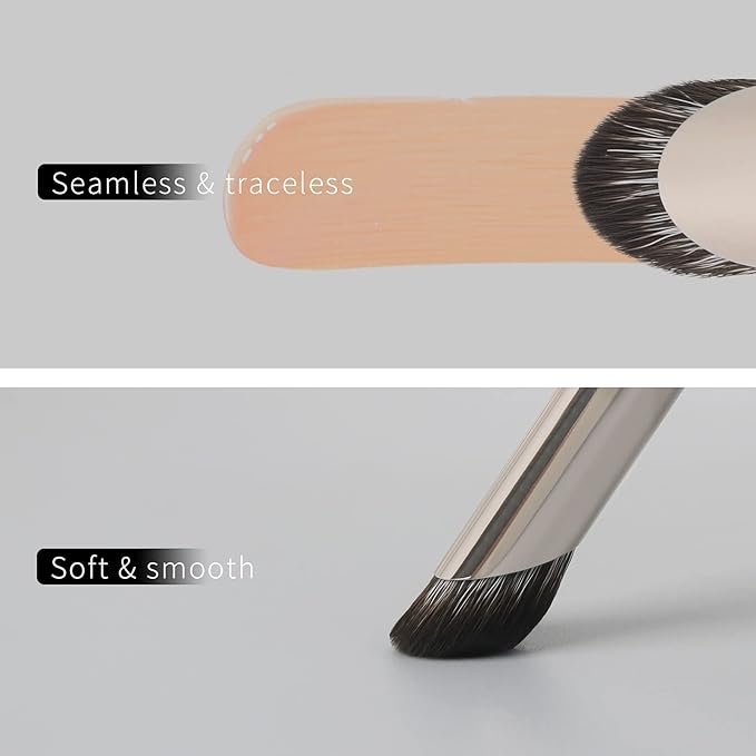 Angled Concealer Brush Under Eye, Concealer Brush, Small Nose Contour Brushes, Nose Brush Contour, Nose Brushes Angle, Small Concealer Brushes, Angled Makeup Brush - Black, 8M02