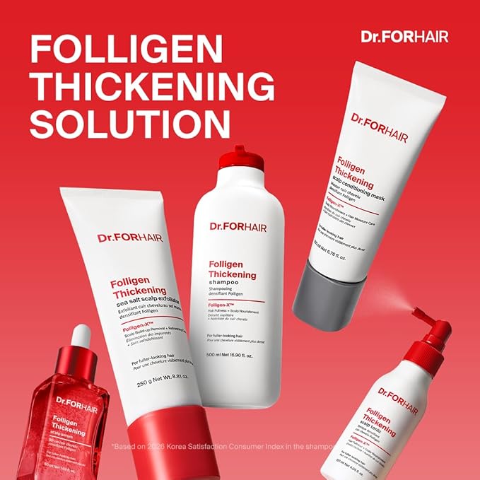 DR.FORHAIR Folligen Thickening Shampoo 16.9 oz | Biotin, Salicylic Acid & Rosemary | Anti-Breakage | Helps Reduce Hair Loss Due to Breakage | Volumizing for Fuller-Looking Hair