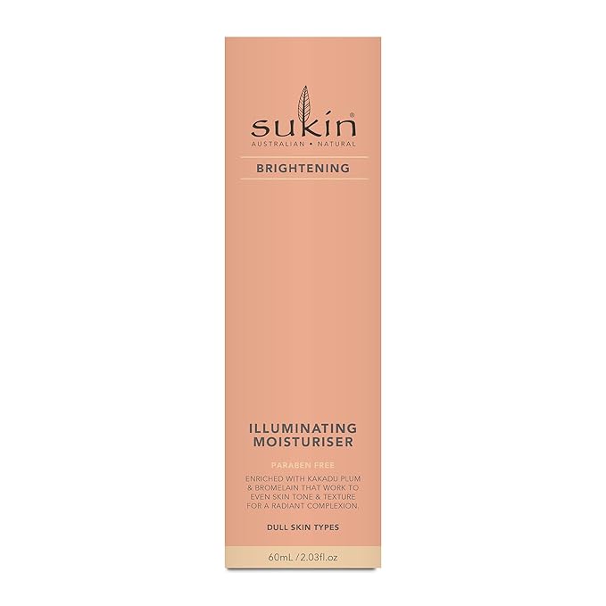 Sukin Brightening Illuminating Moisturiser with Kakadu Plum & Vitamin E, 2.03 Ounce