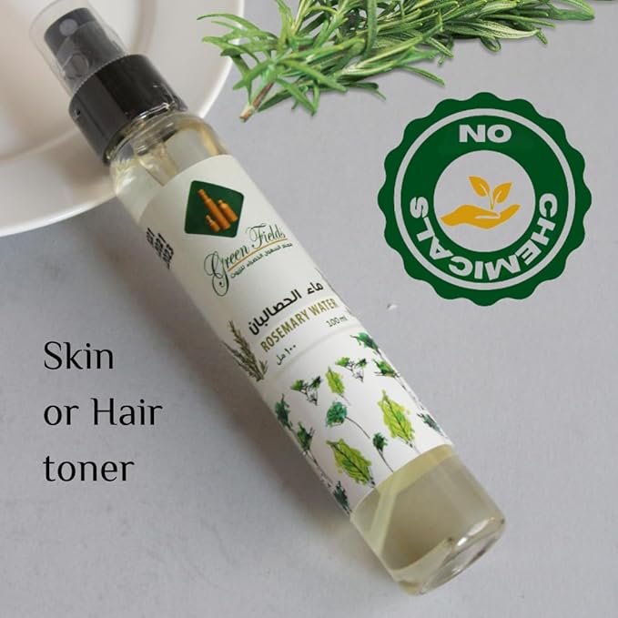 Green Fields Oils Pure Rosemary Hydrosol – 100ml Steam Distilled | Natural Hair Tonic for Growth & Strength, Skin Toner, and Aromatherapy (Chemical-Free)