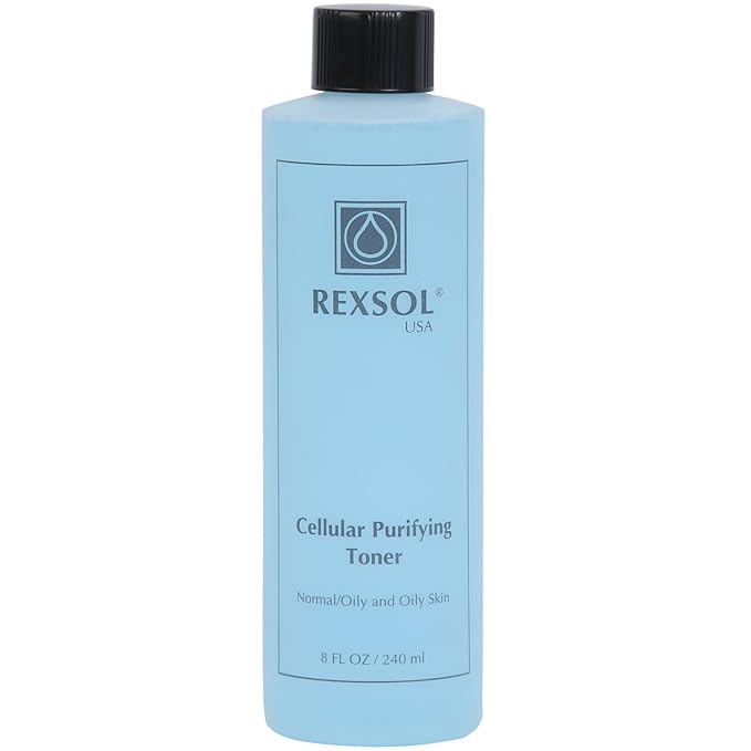 REXSOL Cellular Purifying Toner Normal/Oily and Oily Skin | Contains pure Vitamin E | Lavender, Rosemary & Algae Extract | Absorbs excess oils, refines pores & helps skin growing. (240 ml / 8 fl oz)
