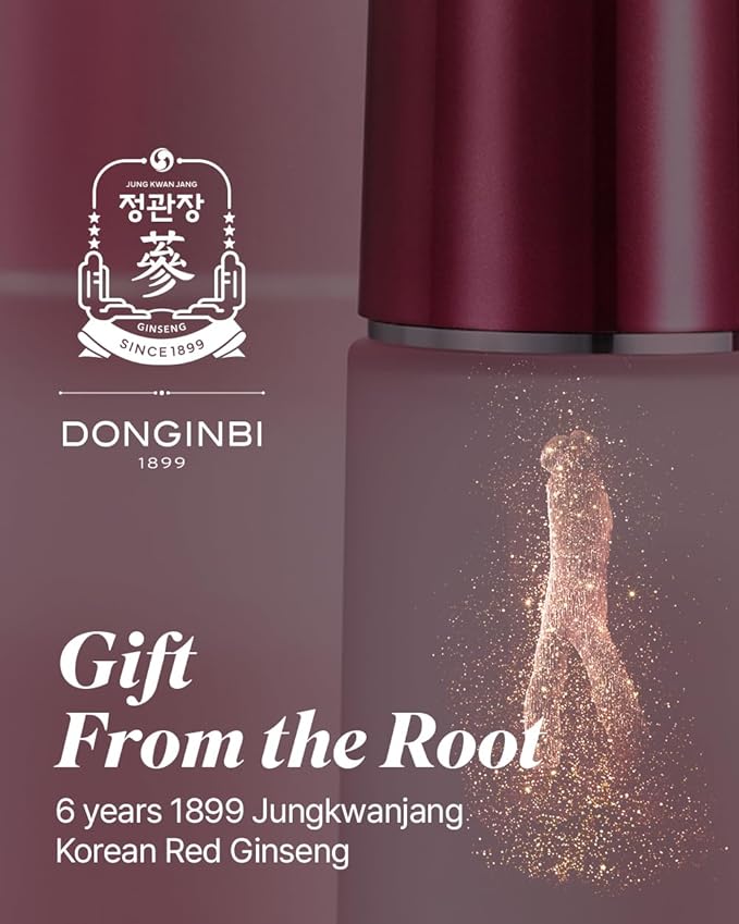 Donginbi Red Ginseng Activating Concentrated Set - Vegan Firming & Skin Barrier Repair Toner(4.4 floz) & Essence(4.4 floz), Moisturizer for Face, Korean Ginseng Skin Care Set Gifts for Women