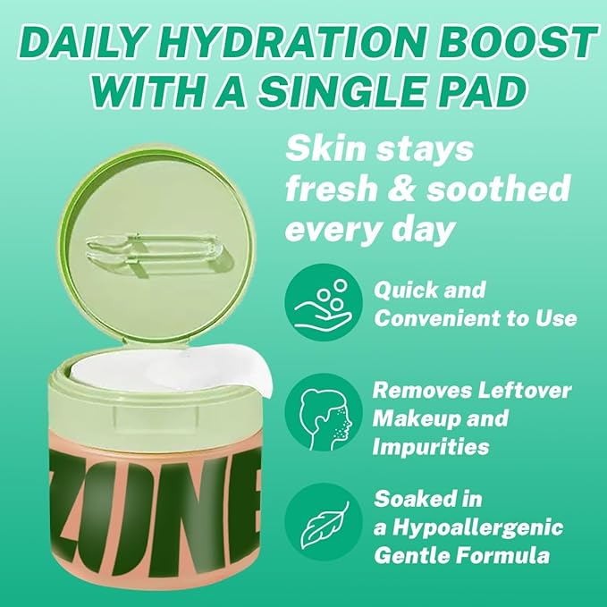 Skin Care Toner Pads for Deep Cleaning| Gentle Face Pad with Centella Asiatica & Hyaluronic acid | Soothe Redness & Strengthen Barrier,100 Pads for All Skin Types