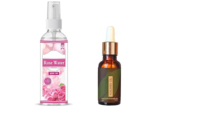 Kusumba Oil (30ml) + Rose Water (100ml) Combo | Face Toner & Herbal Oil Set