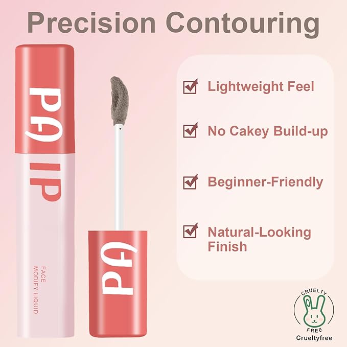 Cool Toned Liquid Contour Stick，Grey Nose Contour for Fair & Neutral Undertone Skin,Long Lasting Cream Bronzer Gray, Blendable Lightweight Contouring Makeup Vegan & Cruelty-Free#04 Grey Brown