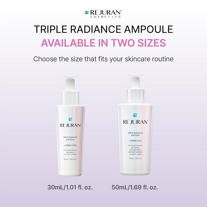 REJURAN® Triple Radiance Ampoule 30ml – DOT™ c-PDRN 0.5% Serum for Tone, Texture & Glow - Niacinamide & Licorice Extract for Even-Looking Skin
