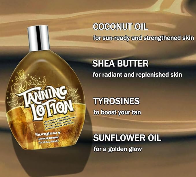 Tanning Bed Lotion With Bronzer And Accelerator, Bronzing Tanning Lotion For Tanning Beds, Sun Tanning Lotion For Outdoor, Mango, Dha-Free, 13.5 Fl.Oz
