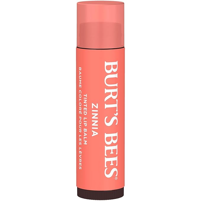 Burt's Bees 100% Natural Tinted Lip Balm, Zinnia, 0.15 Oz, Pack of 2