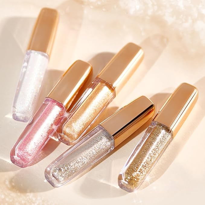 Liquid Glitter Eyeshadow Set, Korean Shimmer Eye Makeup, Waterproof Powder Formula, Quick-Drying, Long Lasting, 0.17 Oz (01#, 1PCS)