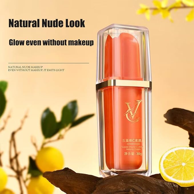 Japanese Vitamin C Makeup Tone Up Cream, 5 in 1 VC Moisturizing Brightening Concealer, Face Moisturizer Cream for All Skin Type, Long-Lasting Hydrating, Quick Makeup, Radiant Skin (1)