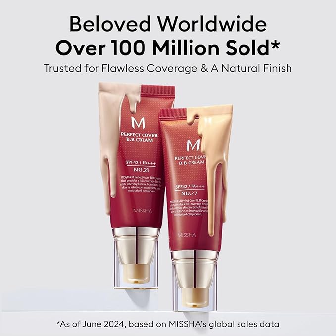 MISSHA BB ESSENTIALS KIT M PERFECT COVER BB CREAM No.23 Natural Beige/SPF 42 PA+++ 1.69 oz & M BB Boomer 1.35 oz -Lightweight, Multi-Function, High Coverage
