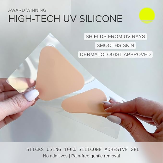 Sun Patch Hypoallergenic Sun-Screen Cheek or Hand Patches, 100% Silicone UPF-50 UV Protection, Reusable, 1 Pack/4 Pairs, Sunkiss (Nude)
