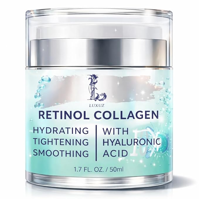 Retinol Firming Face & Neck Cream with Collagen and Hyaluronic Acid – Anti-Aging Moisturizer for Wrinkles, Lifting & Hydration for Men & Women, 1.7 Fl Oz