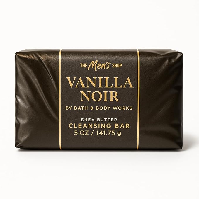 Bath & Body Works Vanilla Noir Shea Butter Cleansing Bar – 3 Pack – Vanilla Bean, Amber & Sandalwood Scent – 5 oz Each