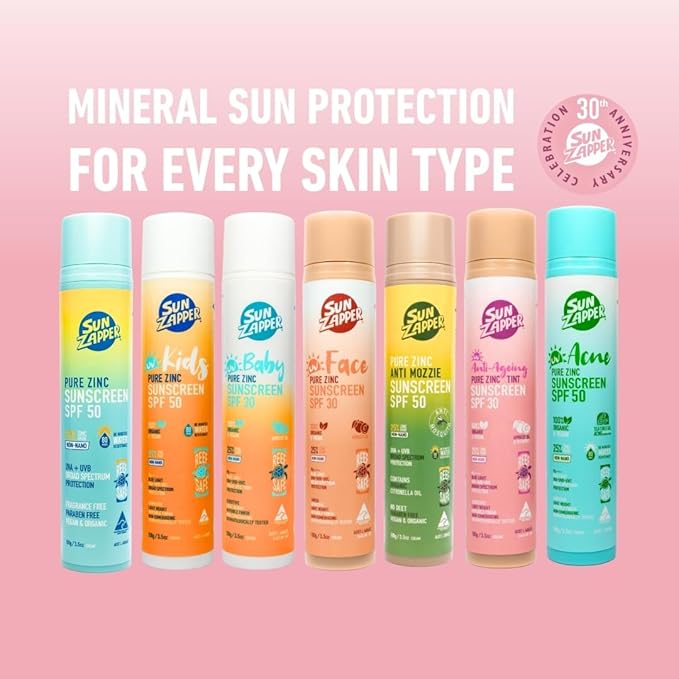 Sun Zapper Baby Pure Zinc Sunscreen SPF 30 – Mineral Sunscreen for Babies and Sensitive Skin with Organic Ingredients, 25% Non-Nano Zinc Oxide, Fragrance Free, Reef Safe, Vegan, 100g (3.5 oz) Pump