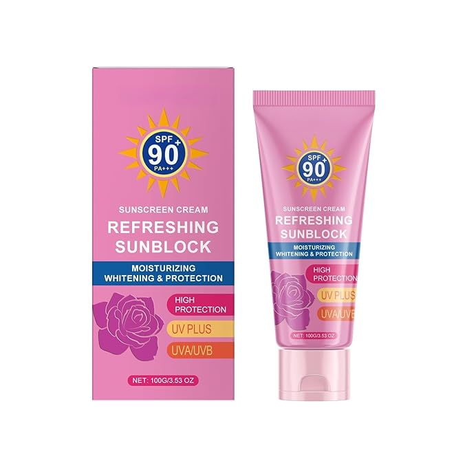 Sunscreen for Women, Sunscreen Lotion SPF 90 Sun Screen Protector Under Makeup Cream Waterproof Sweat-Proof Moisturizing