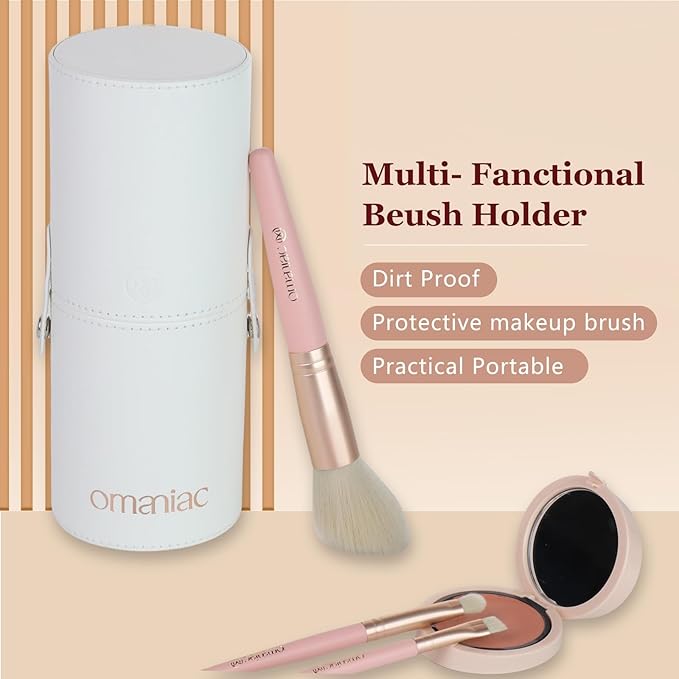 OMANIAC 20Pcs Makeup Brush Set Professional - Cruelty-Free Beauty Gift Kit for Beginners & Women - Premium Synthetic Foundation Eyeshadow Blending Face Powder Brushes with Travel Case (Pink)
