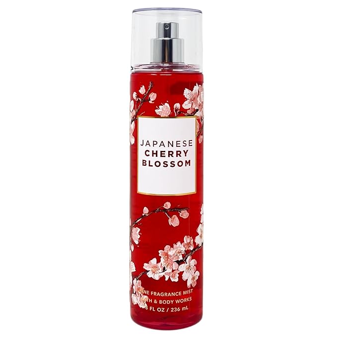 Bath & Body Works Japanese Cherry Blossom - Gift Box Set - Fine Fragrance Mist, Shower Gel and Body Lotion with a Himalayan Salts Springs Sample Soap