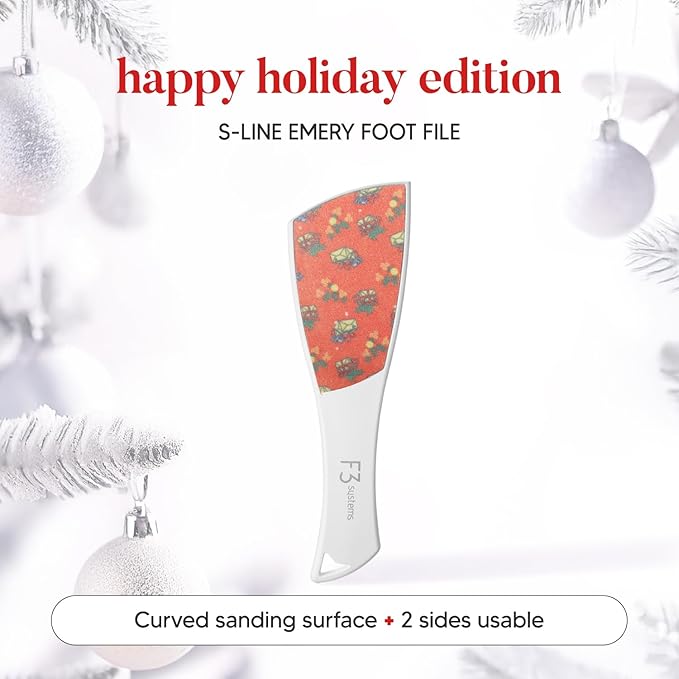 S-Line Emery Foot File, Colossal Double-Sided Pedicure Tool, Effective for Cracked Heel, Ergonomic Design for Easy Grip (Pattern)