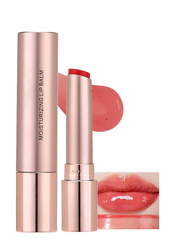 Hydrating Tinted Lip Blam, Natural Sheer Red Nude Lipstick Moisturizing Lipgloss, Long Lasting Waterproof Lip Balm Stain Non-Stick Liptint Oil Stain Glossy Lipcolor Finish for Dry Cracked Lips-04