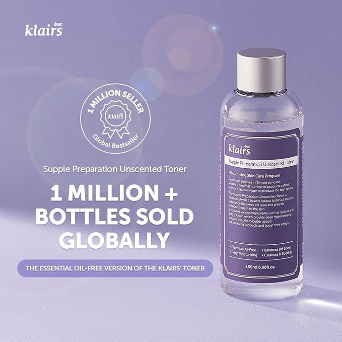 DearKlairs Supple Preparation Toner Set, Soothing, Fast Absorbing, Non-Irritating, Fragrance-Free, Calming, K-Beauty Skincare Routine, Sensitive Skin Friendly