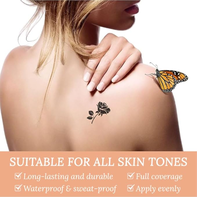 Tattoo Cover Up, Waterproof Concealer Makeup Cream, Skin Concealer Set for Tattoos/Scars/Birthmarks/Dark Spots/White Spots, Suitable for Both Men and Women-2 Color (Brown)