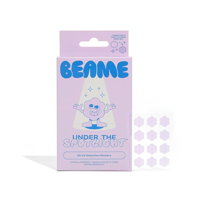 Under The Spotlight™ UV Detection Stickers - Sun Smart Tech That Shows When To Reapply - SPF & UV-Sensing - Water-Resistant & Skin-Safe - Vegan & Cruelty-Free - 60 Stickers, 12mm