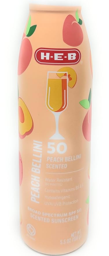 H-E-B Peach Bellini Scented Sunscreen Spray - SPF 50-5.5oz bottle