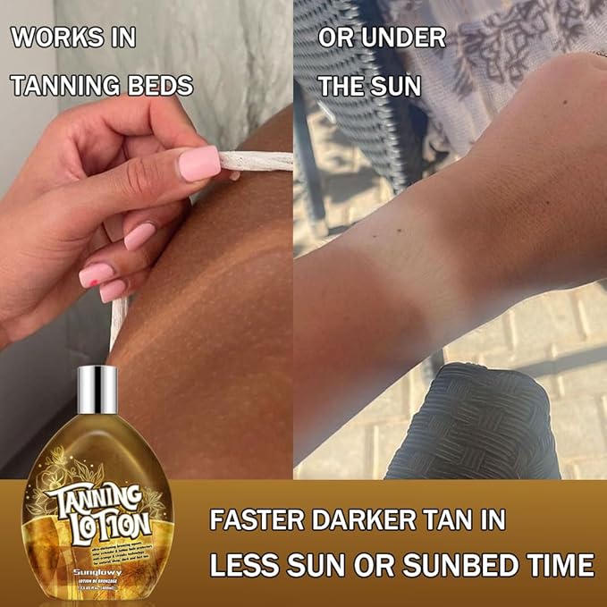Tanning Bed Lotion With Bronzer And Accelerator, Bronzing Tanning Lotion For Tanning Beds, Sun Tanning Lotion For Outdoor, Mango, Dha-Free, 13.5 Fl.Oz