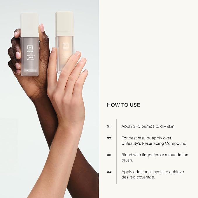 U Beauty The Super Tinted Hydrator Hyaluronic Acid Moisturizing Cream - Mega-Dose Skin Hydrator for Supple, Smooth, and Softer-Looking Skin For Up To 48 Hours - Shade 10-1.0 oz