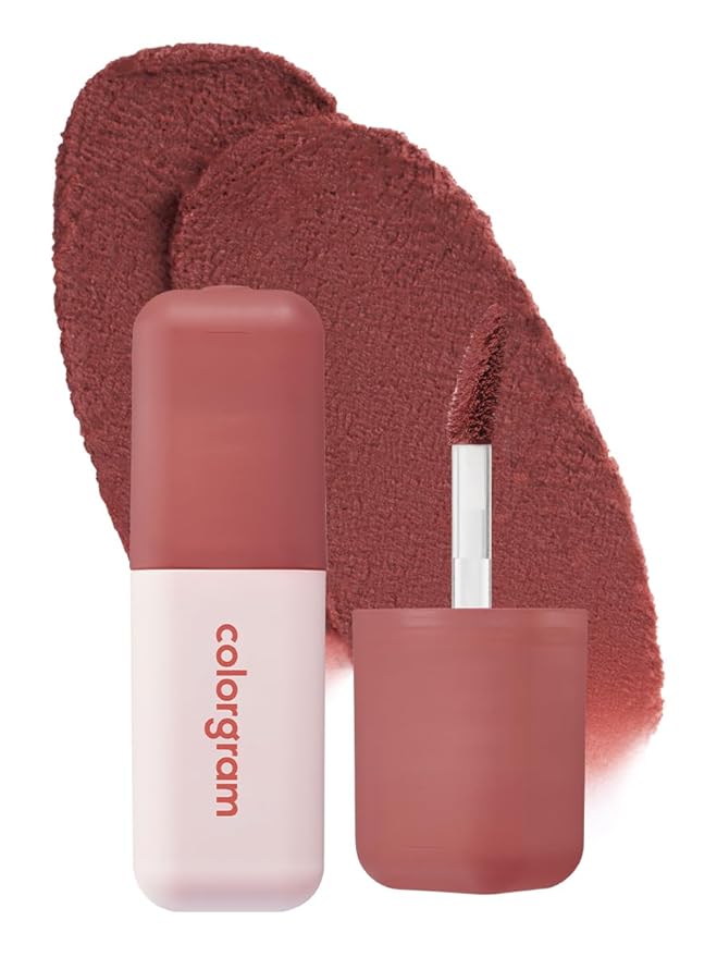 COLORGRAM NUDE BLUR TINT 11 DEEP CHOCOLATE | K-Beauty Makeup, Soft-Focus Matte Lip Stain, 2-in-1 Lip & Cheek | Lightweight Blurring Tint for a Smooth & Airbrushed Finish, Non-Sticky Formula