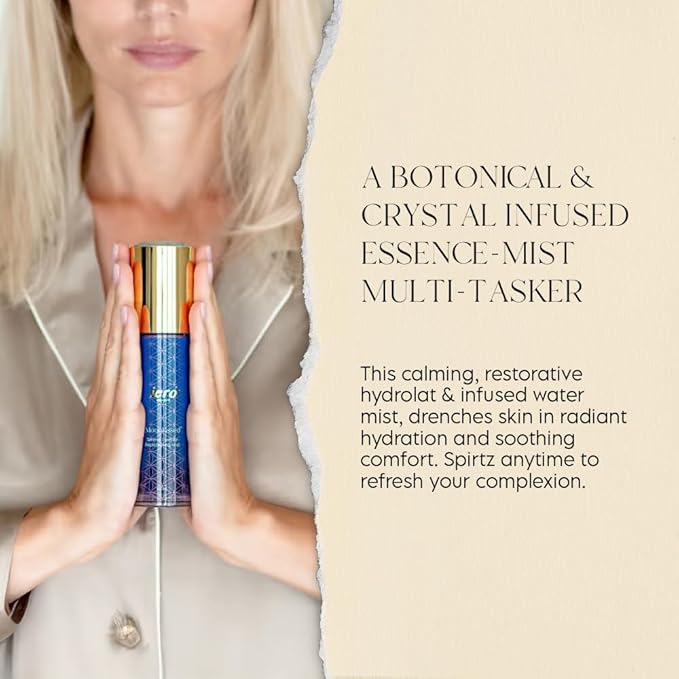 ieró Beauty Moonkissed Serene Essence Hydrating Face Mist, Lavender Chamomile Frankincense, Crystal-Infused Replenishing Facial Mist, Calming Hydrating Toner, Made in Italy — 3.38 Fl Oz