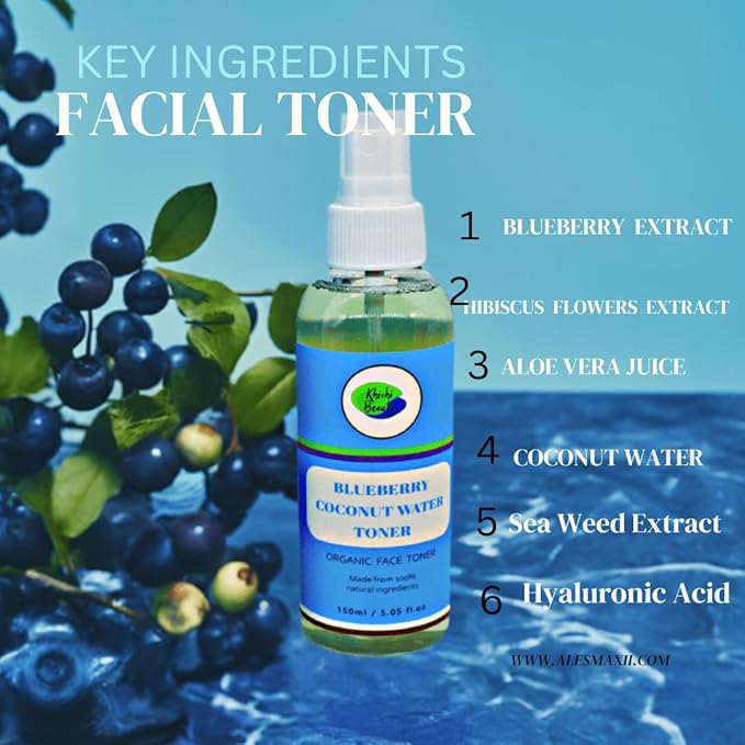 Blueberry Coconut Water Toner for Face and Neck | Anti-Aging Toner | Hydrating Toner | Moisturizing Toner