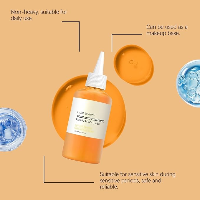 Turmeric Hydrating Facial Toner, Lightweight Refreshing Moisturizer, Non-Sticky Daily Skin Care Water