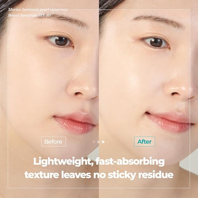 JMsolution Korean Sunscreen SPF50+ PA++++ for Face | Hydrating Glow Sunscreen | No White Cast, Lightweight, Non-Greasy | Marine Pearl UV Cream(1.69 fl.oz)
