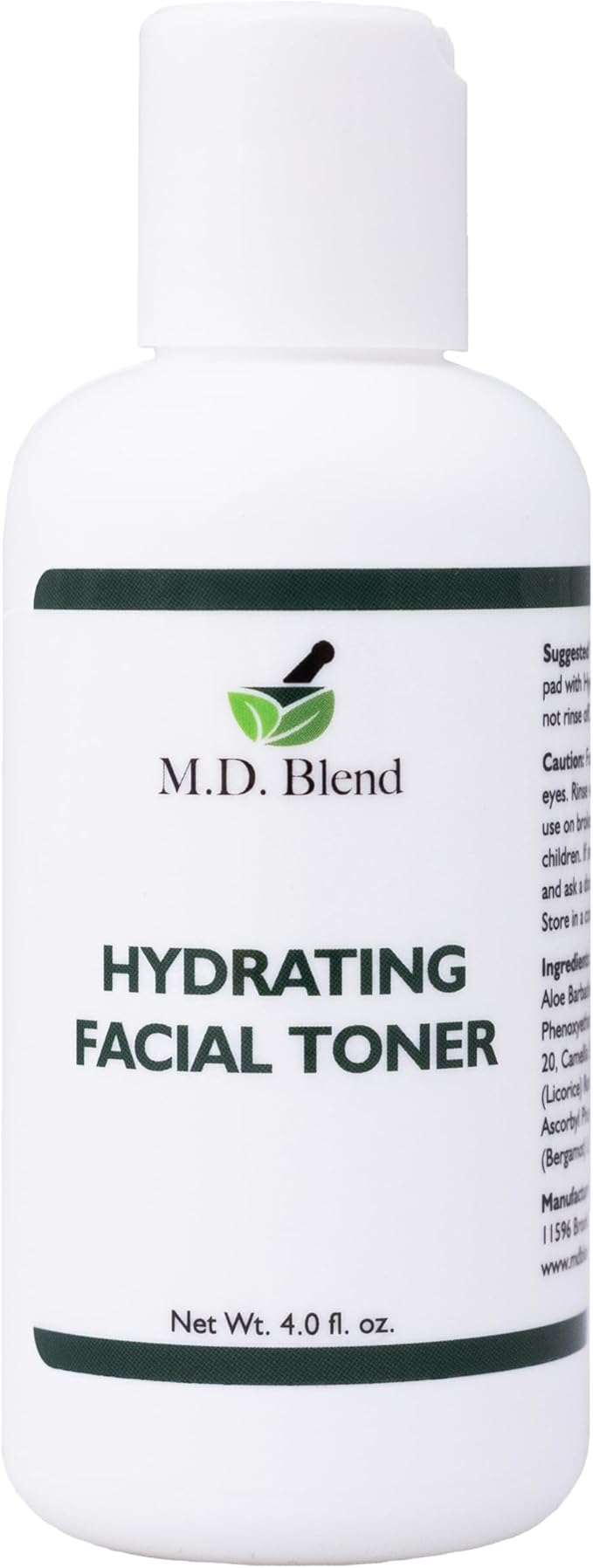 Hydrating Facial Skin Care Toner Mist for Deep Rejuvenation and Refreshed Skin Beauty, Infused with Witch Hazel, Aloe Vera, Chamomile, and Green Tea Extracts, Additive-Free, 4 Oz