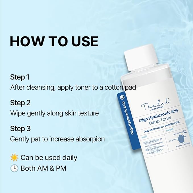 Oligo Hyaluronic Acid Hydrating Toner 200ml– Hydrating Toner for Sensitive Skin, pH Balance, Korean Skin Care, Alcohol-Free, Vegan Formula, (6.76 fl. oz.)