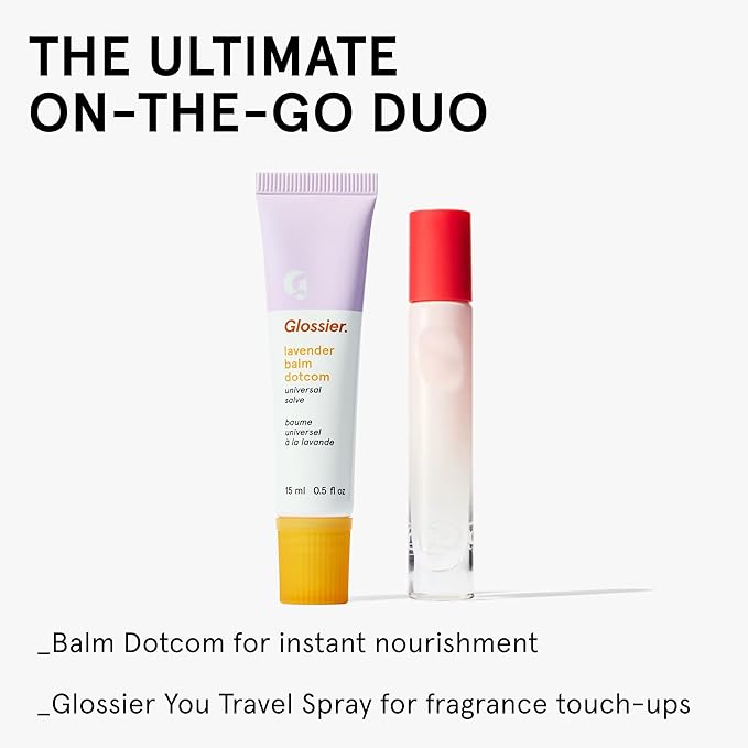 Glossier Balm Dotcom Hydrating Tinted Lip Balm - Universal Salve, Up to 12 Hour Moisture for Dry Lips, Cuticles & Skin - Lanolin, Beeswax & Castor Oil - Lavender, Lilac Tint, 15ml